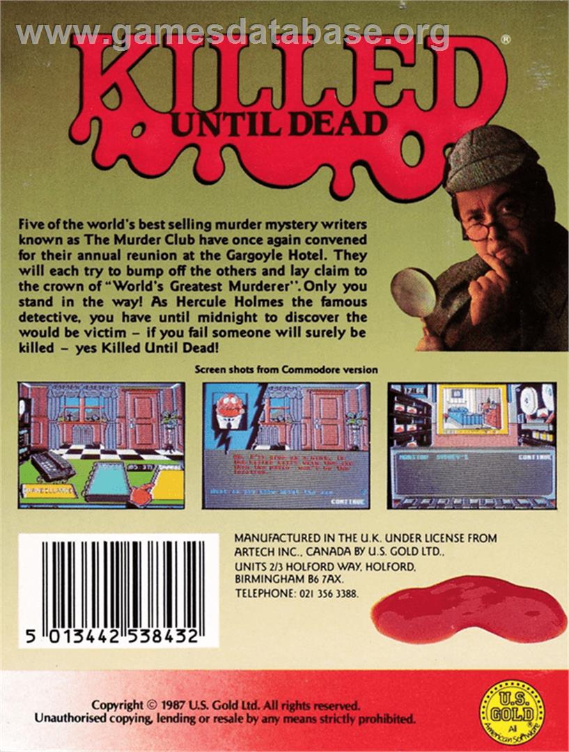 Killed Until Dead - Amstrad CPC - Artwork - Box Back