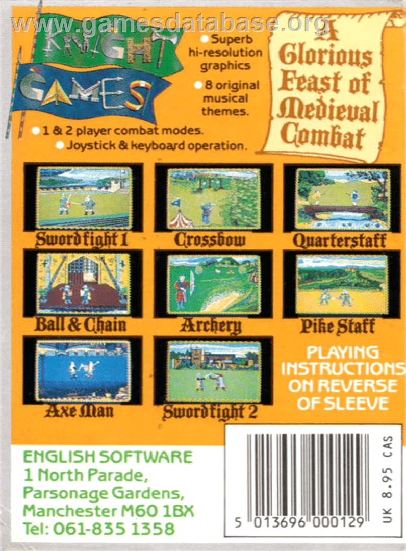 Knight Games - Amstrad CPC - Artwork - Box Back