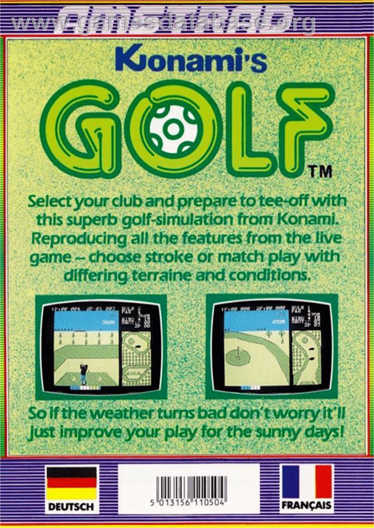 Konami's Golf - Amstrad CPC - Artwork - Box Back