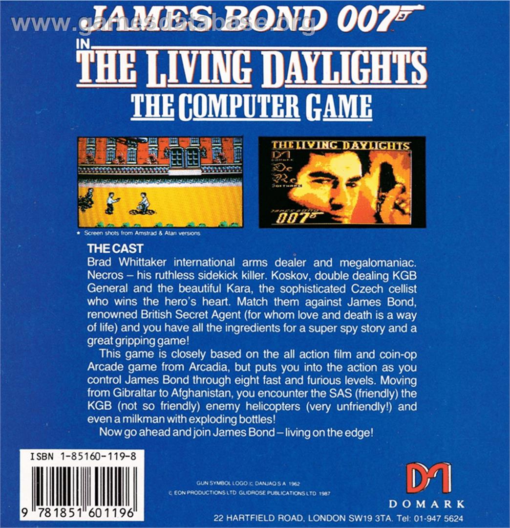 Living Daylights - Amstrad CPC - Artwork - Box Back