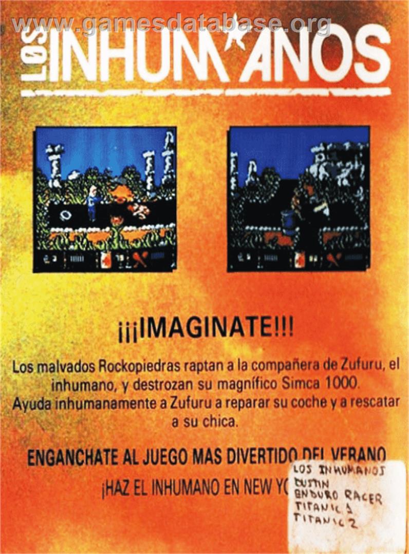 Los Inhumanos - Amstrad CPC - Artwork - Box Back