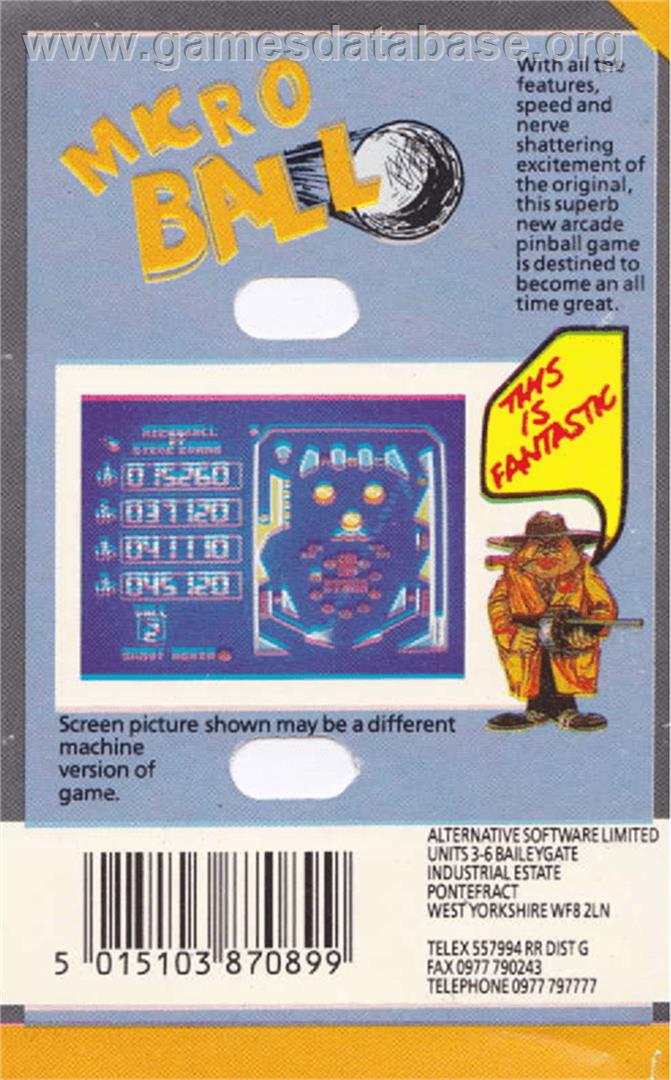Micro Ball - Amstrad CPC - Artwork - Box Back