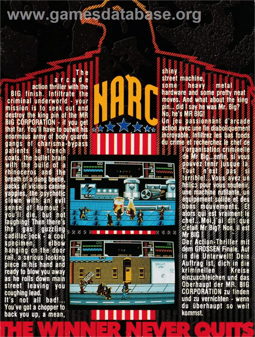 Narc - Amstrad CPC - Artwork - Box Back