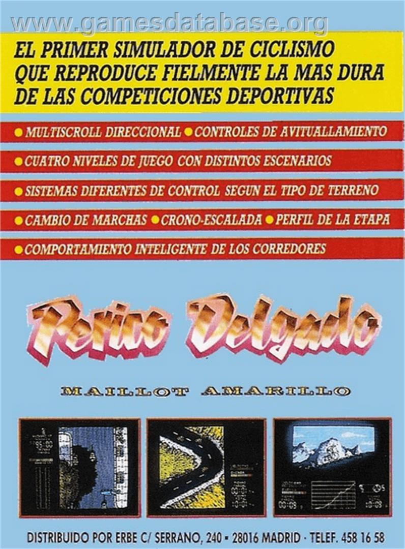 Perico Delgado Maillot Amarillo - Amstrad CPC - Artwork - Box Back