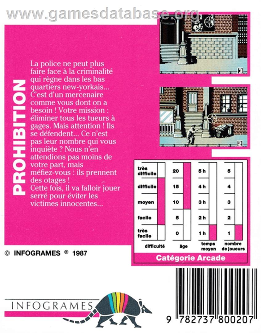 Prohibition - Amstrad CPC - Artwork - Box Back