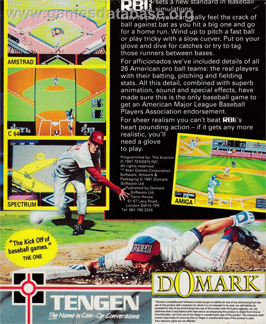 RBI Baseball 2 - Amstrad CPC - Artwork - Box Back