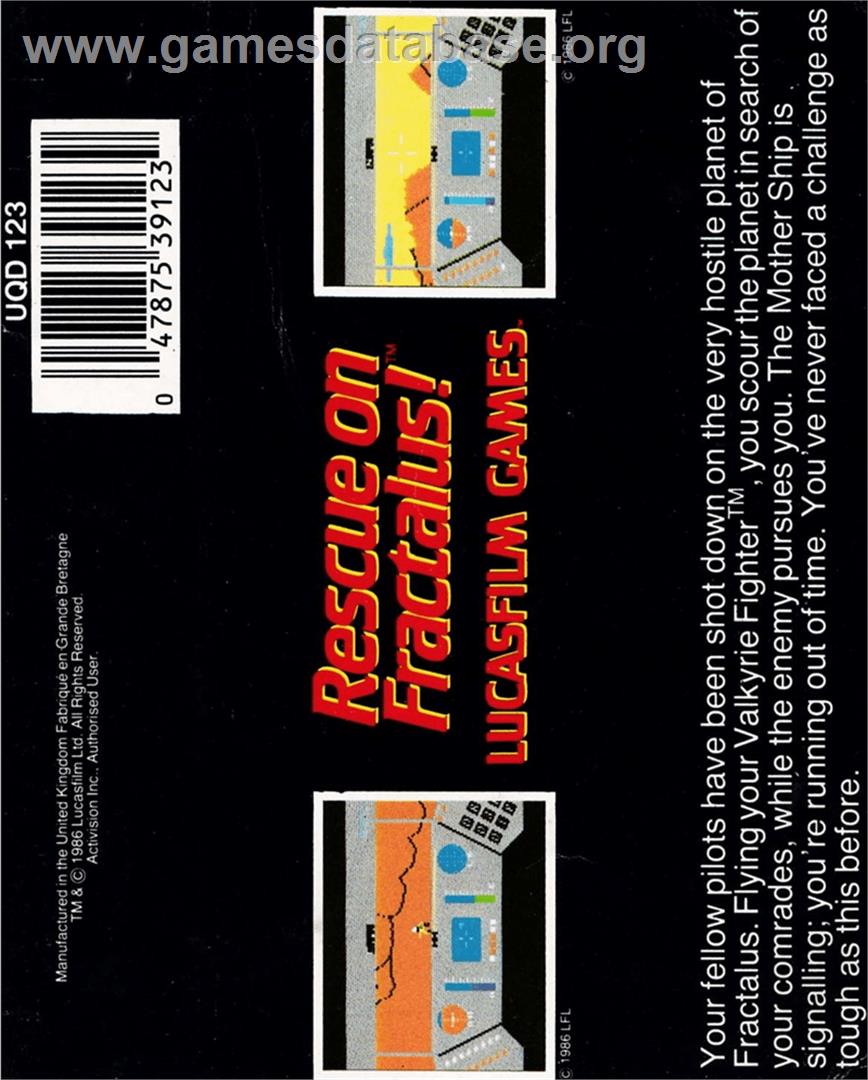 Rescue on Fractalus - Amstrad CPC - Artwork - Box Back