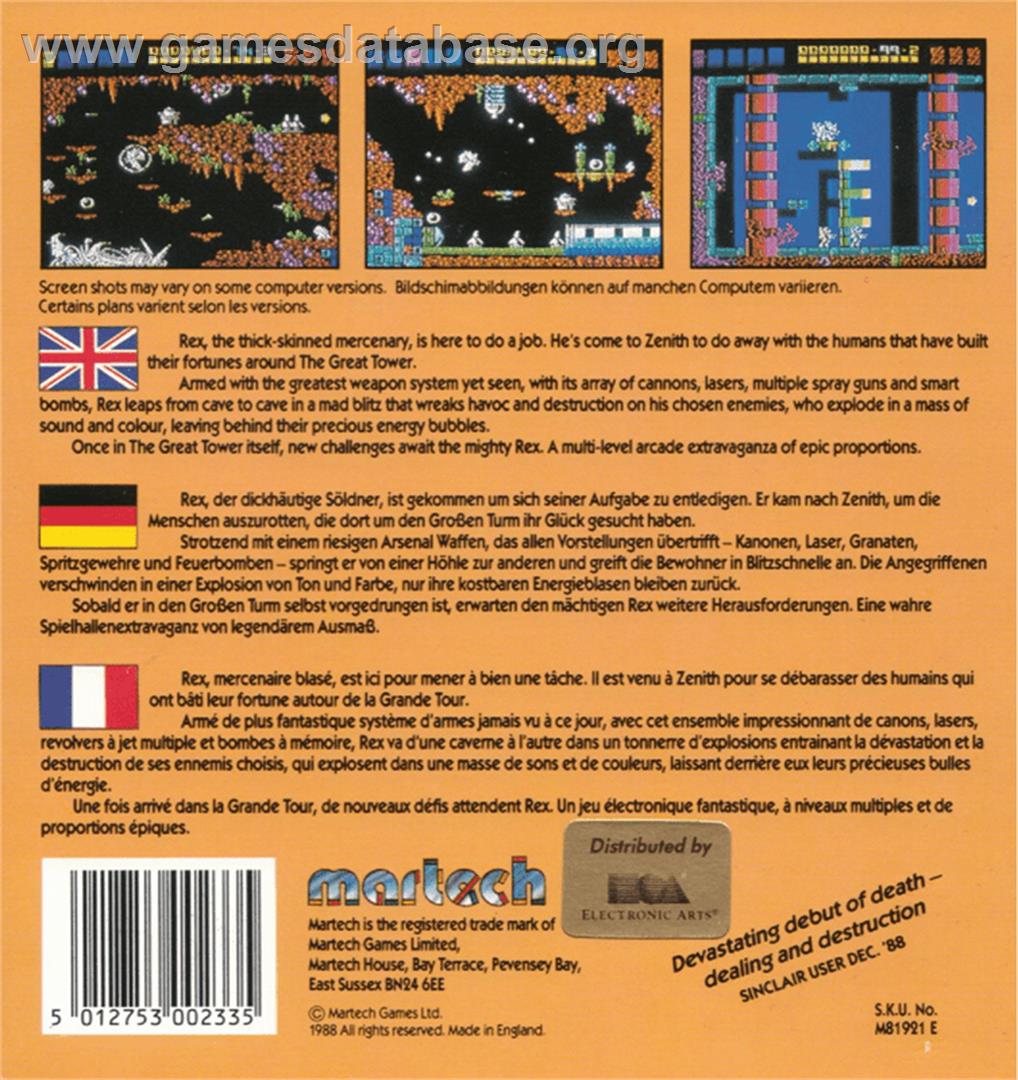 Rex - Amstrad CPC - Artwork - Box Back