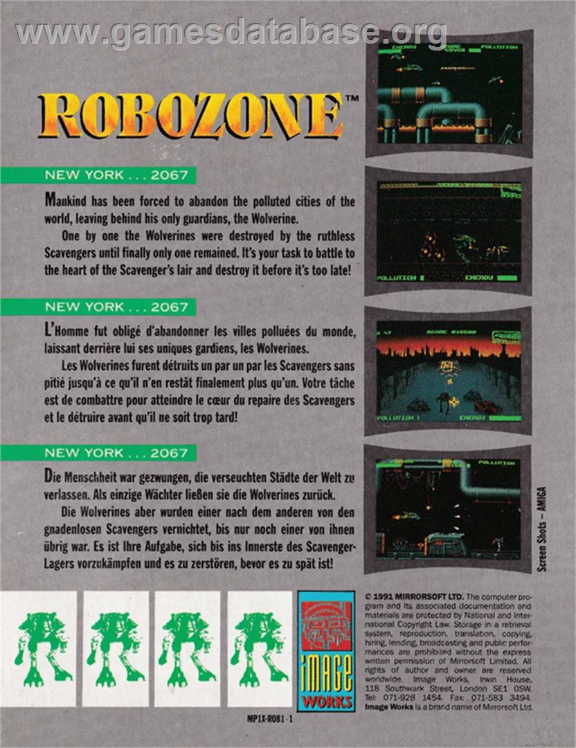Robozone - Amstrad CPC - Artwork - Box Back
