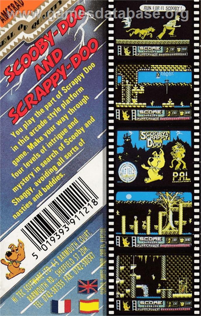 Scooby Doo and Scrappy Doo - Amstrad CPC - Artwork - Box Back