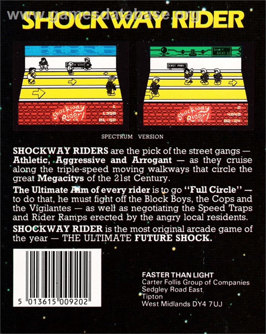 Shockway Rider - Amstrad CPC - Artwork - Box Back