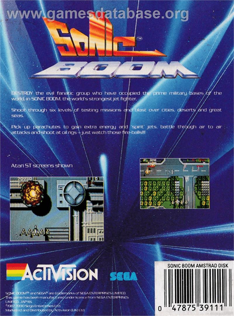 Sonic Boom - Amstrad CPC - Artwork - Box Back