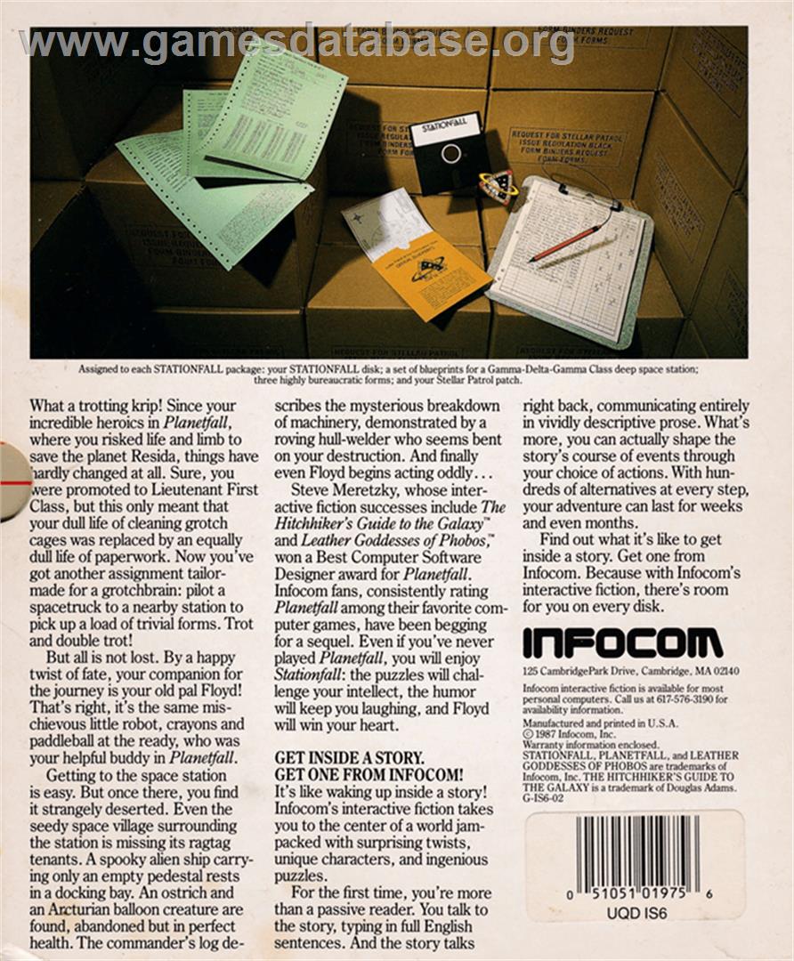 Stationfall - Amstrad CPC - Artwork - Box Back