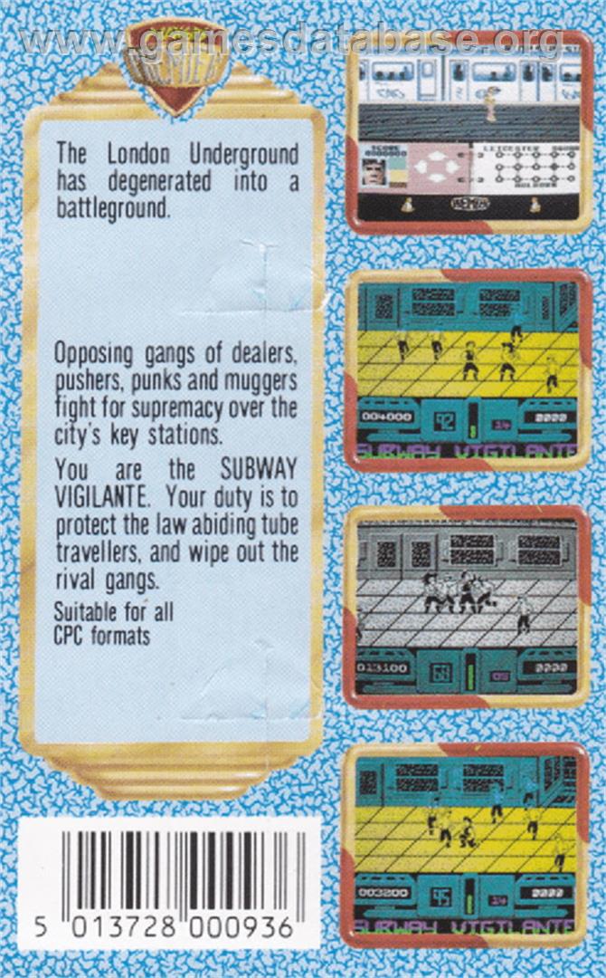 Subway Vigilante - Amstrad CPC - Artwork - Box Back