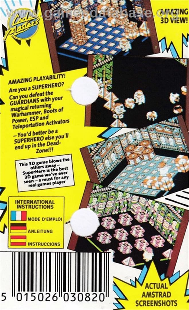 Super Hero - Amstrad CPC - Artwork - Box Back