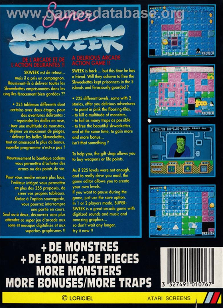 Super Skweek - Amstrad CPC - Artwork - Box Back