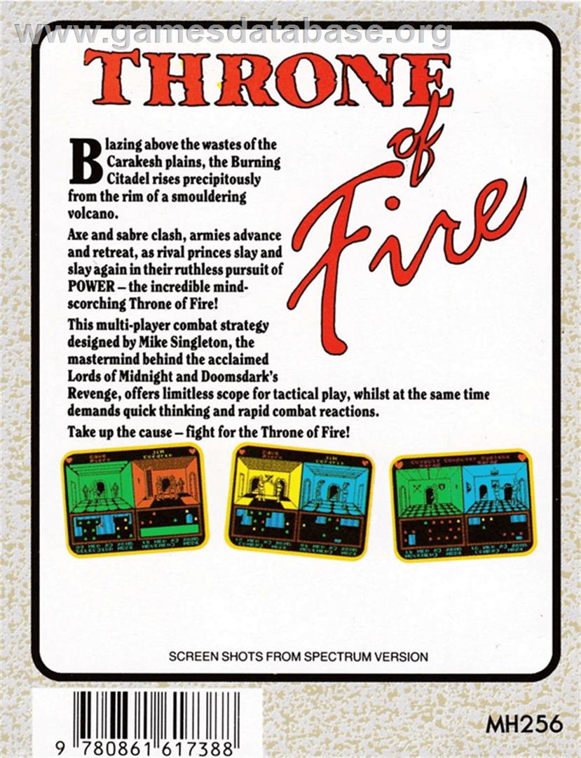Throne of Fire - Amstrad CPC - Artwork - Box Back