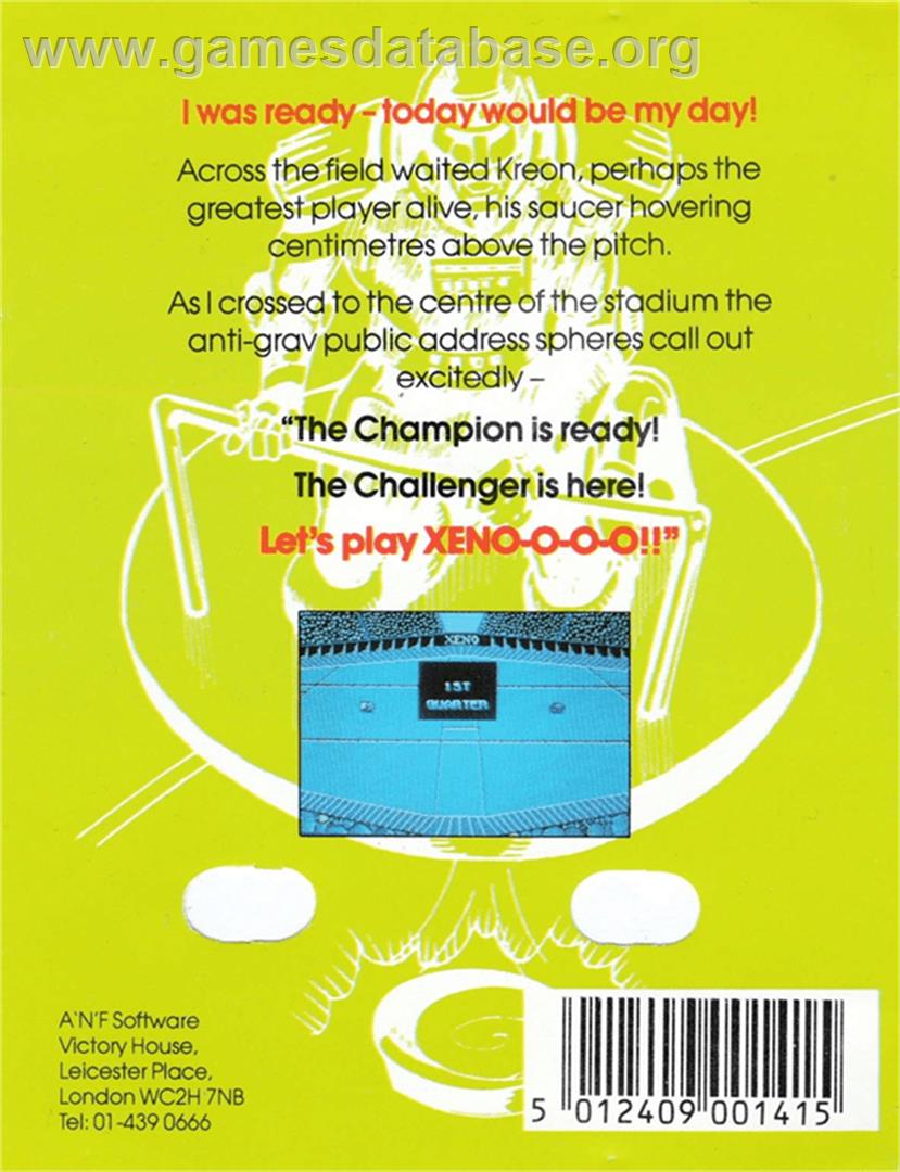 Xeno - Amstrad CPC - Artwork - Box Back