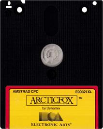 Cartridge artwork for Arcticfox on the Amstrad CPC.