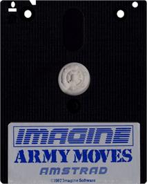 Cartridge artwork for Army Moves on the Amstrad CPC.