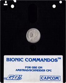 Cartridge artwork for Bionic Commando on the Amstrad CPC.