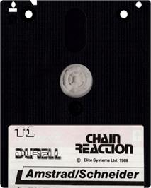 Cartridge artwork for Chain Reaction on the Amstrad CPC.