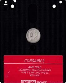 Cartridge artwork for Corsarios on the Amstrad CPC.