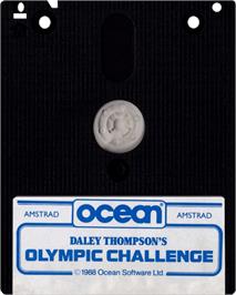 Cartridge artwork for Daley Thompson's Olympic Challenge on the Amstrad CPC.