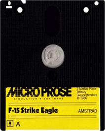 Cartridge artwork for F-15 Strike Eagle on the Amstrad CPC.