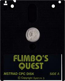 Cartridge artwork for Flimbo's Quest on the Amstrad CPC.