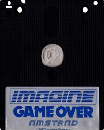 Cartridge artwork for Game Over on the Amstrad CPC.