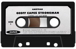 Cartridge artwork for Geoff Capes Strongman on the Amstrad CPC.