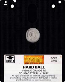 Cartridge artwork for HardBall on the Amstrad CPC.