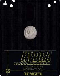 Cartridge artwork for Hydra on the Amstrad CPC.