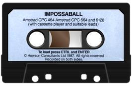 Cartridge artwork for Impossaball on the Amstrad CPC.
