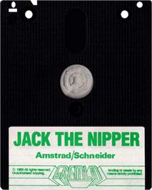 Cartridge artwork for Jack the Nipper on the Amstrad CPC.