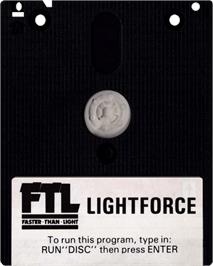 Cartridge artwork for Light Force on the Amstrad CPC.