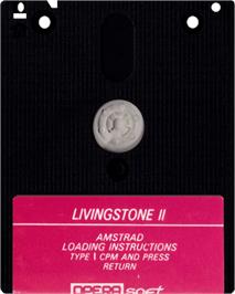 Cartridge artwork for Livingstone Supongo 2 on the Amstrad CPC.
