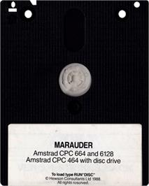 Cartridge artwork for Marauder on the Amstrad CPC.