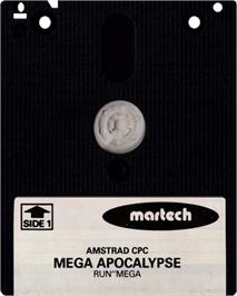 Cartridge artwork for Mega Apocalypse on the Amstrad CPC.