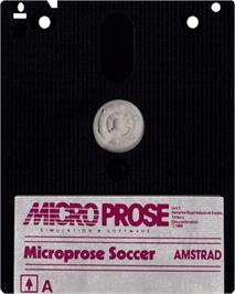 Cartridge artwork for Microprose Pro Soccer on the Amstrad CPC.