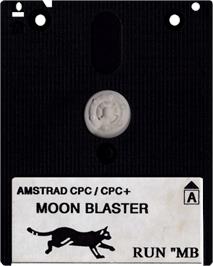 Cartridge artwork for Moon Blaster on the Amstrad CPC.