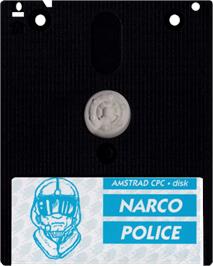 Cartridge artwork for Narco Police on the Amstrad CPC.