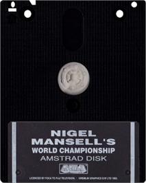 Cartridge artwork for Nigel Mansell's World Championship on the Amstrad CPC.