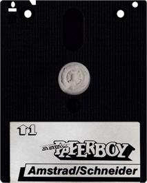 Cartridge artwork for Paperboy on the Amstrad CPC.