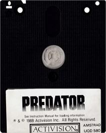 Cartridge artwork for Predator on the Amstrad CPC.