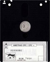 Cartridge artwork for Psyborg on the Amstrad CPC.