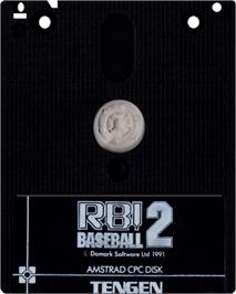 Cartridge artwork for RBI Baseball 2 on the Amstrad CPC.