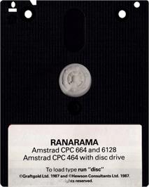 Cartridge artwork for Rana Rama on the Amstrad CPC.