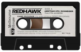 Cartridge artwork for Red Hawk on the Amstrad CPC.